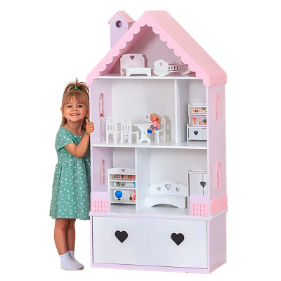 Домик для кукол с комодом Луиза Pema kids лилово-розовый 1